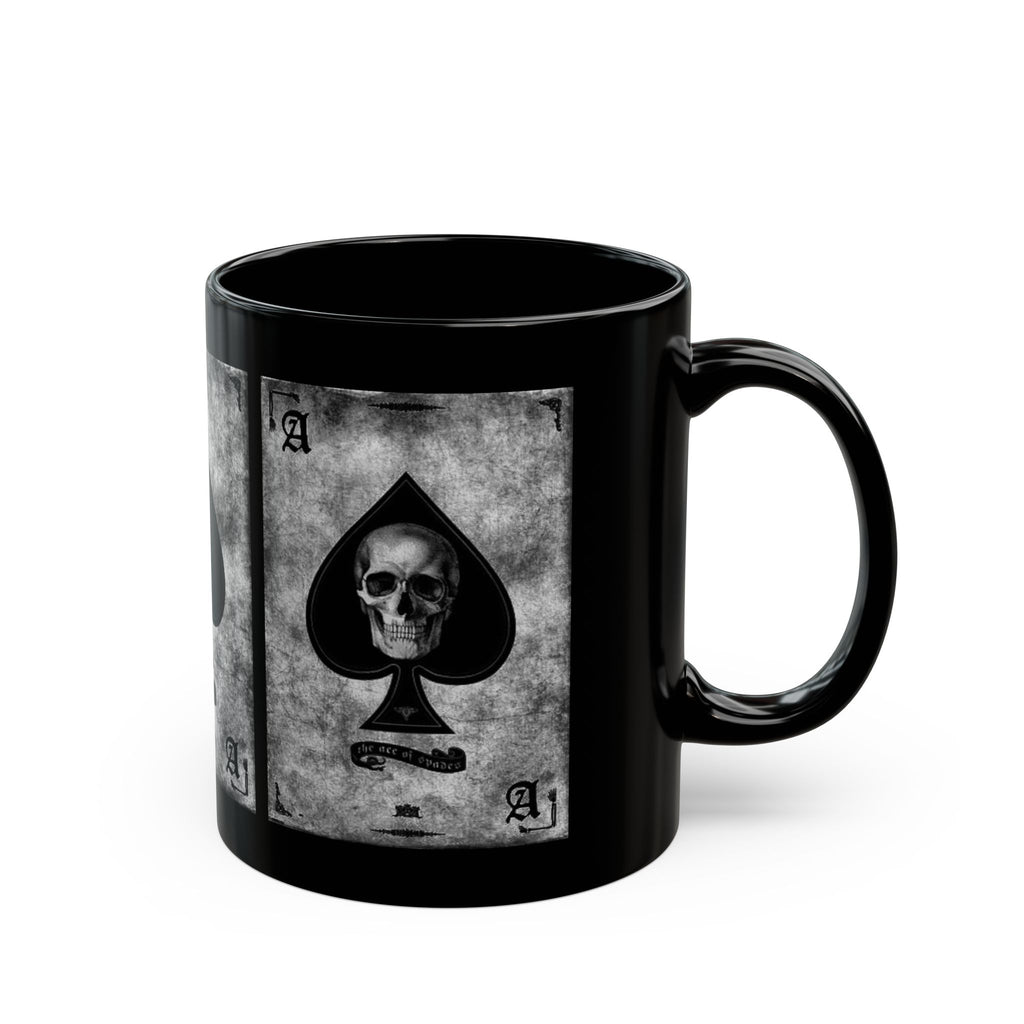 Skull Ace of Spades Mug | Black Ceramic Coffee Cup