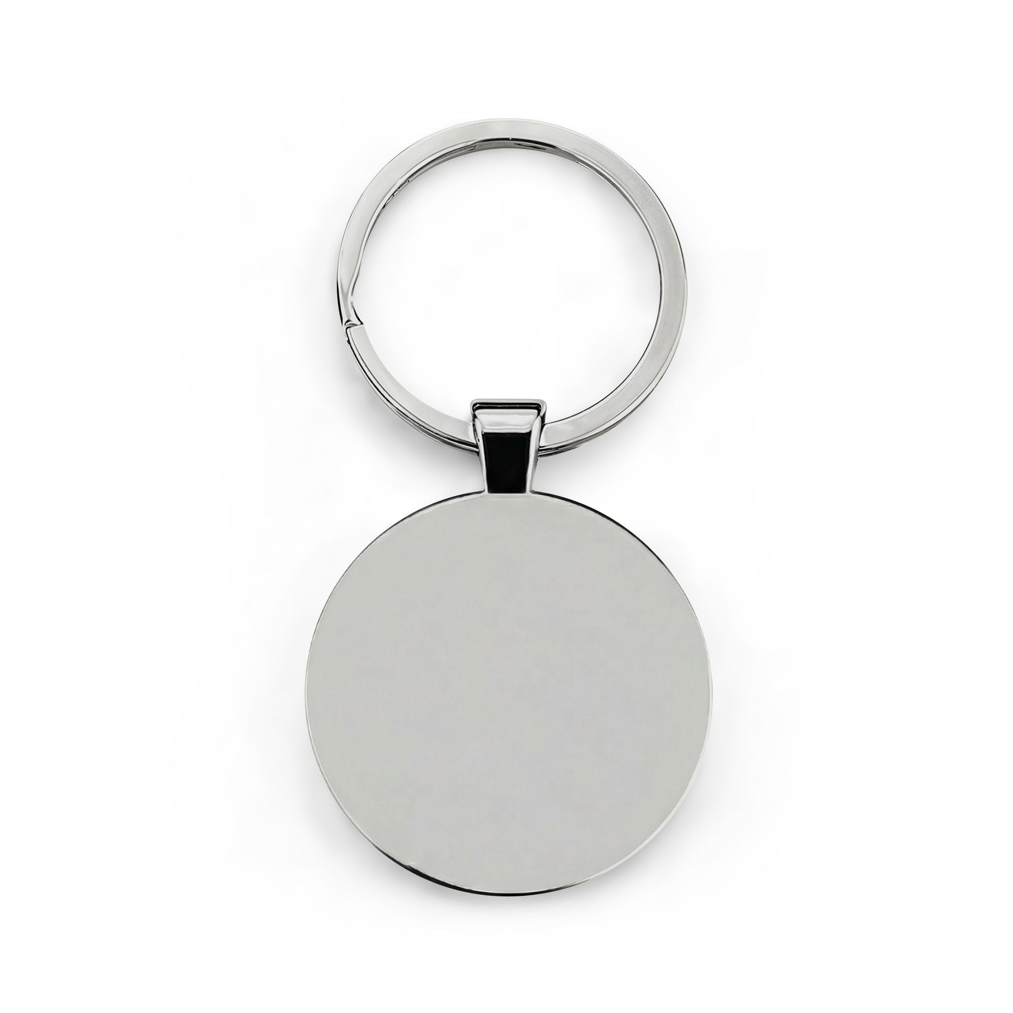 Round Stainless Steel Keychain — Black & White Rose Sketch Keyring, Floral Gift for Her