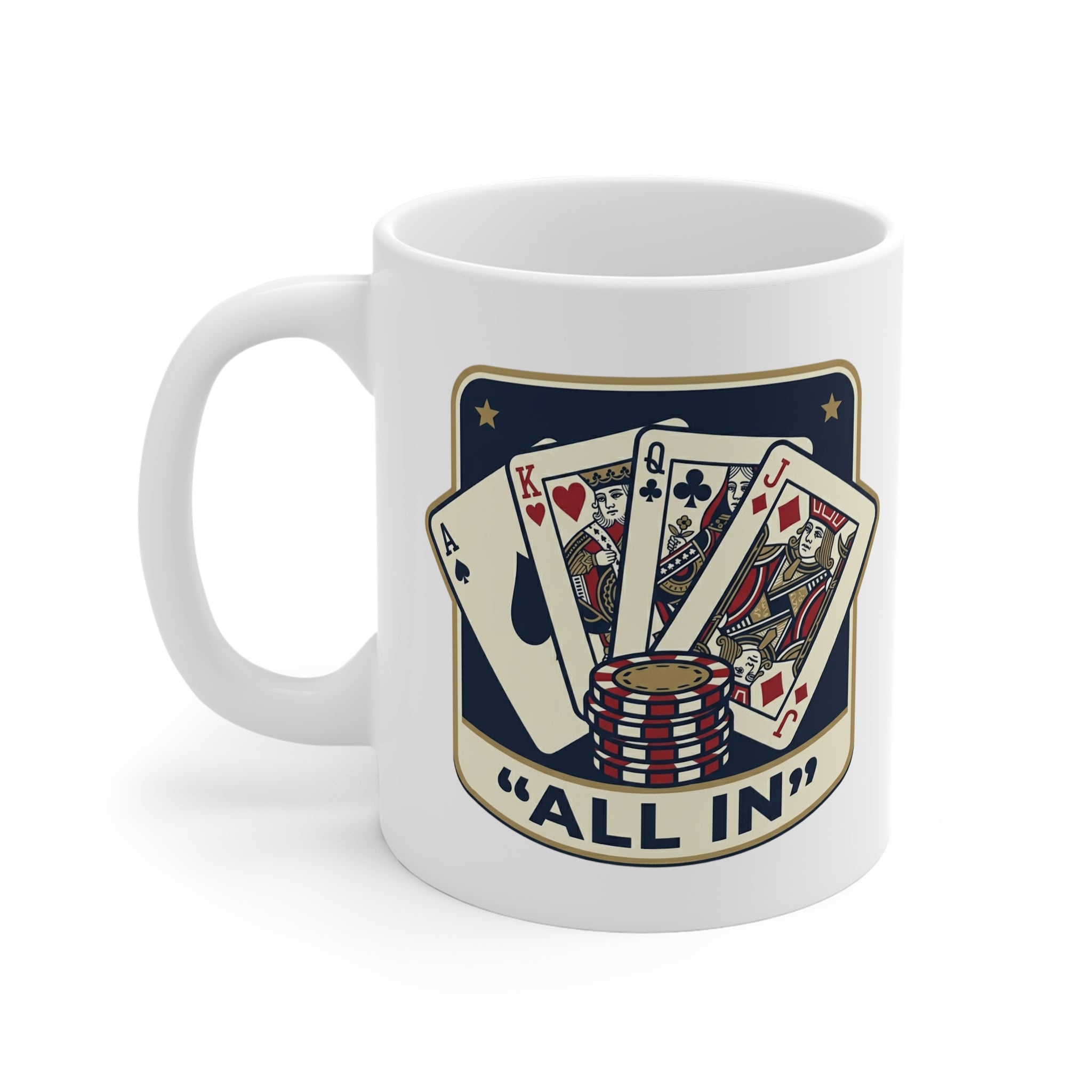All In Poker Mug – Playing Cards & Chips Coffee Cup