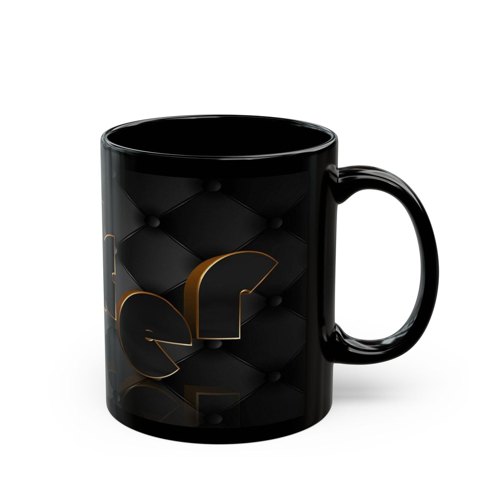 Gold 3D Luxe Letters Black Mug | 11oz 15oz