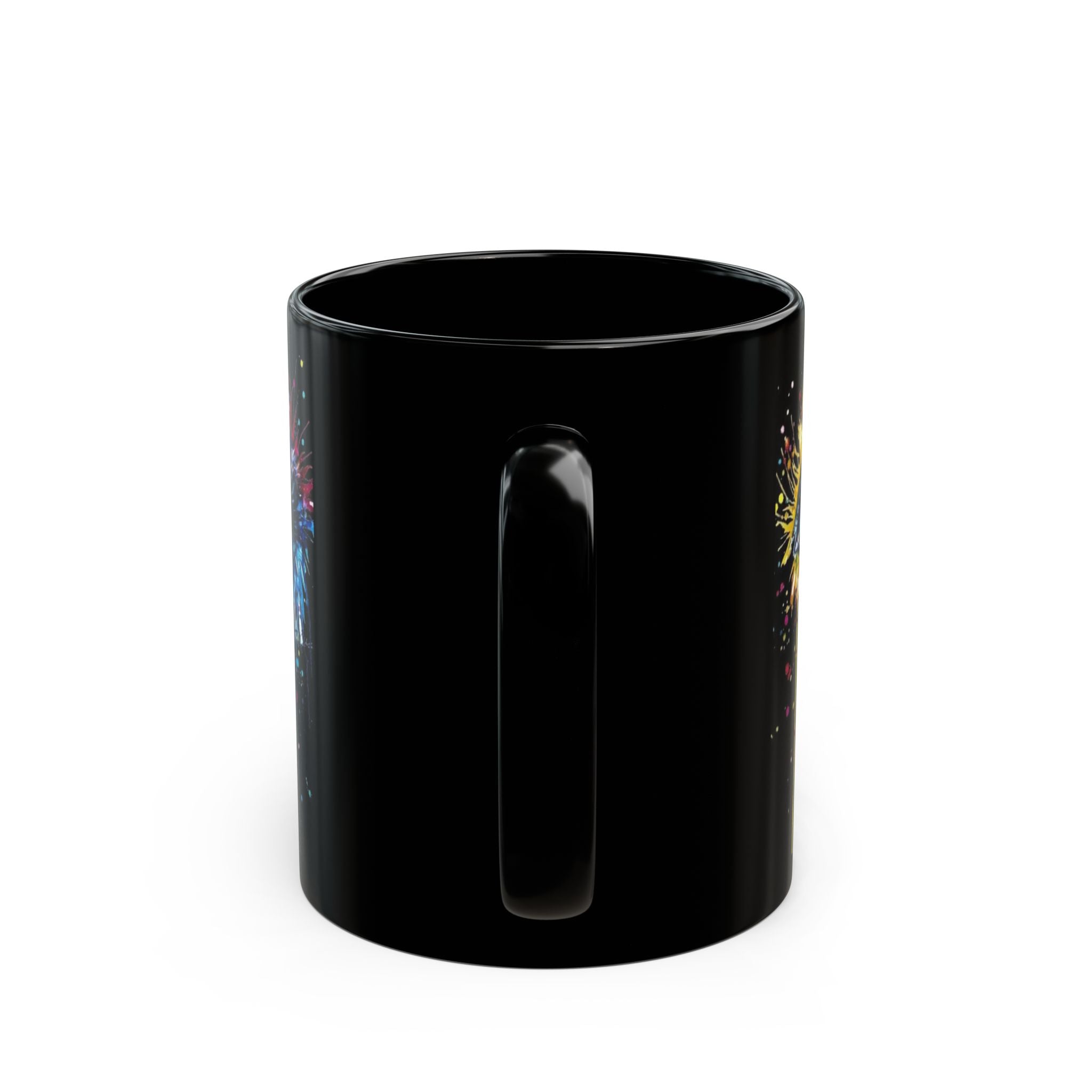 Paint Drip Eye mug | Black Ceramic Mug