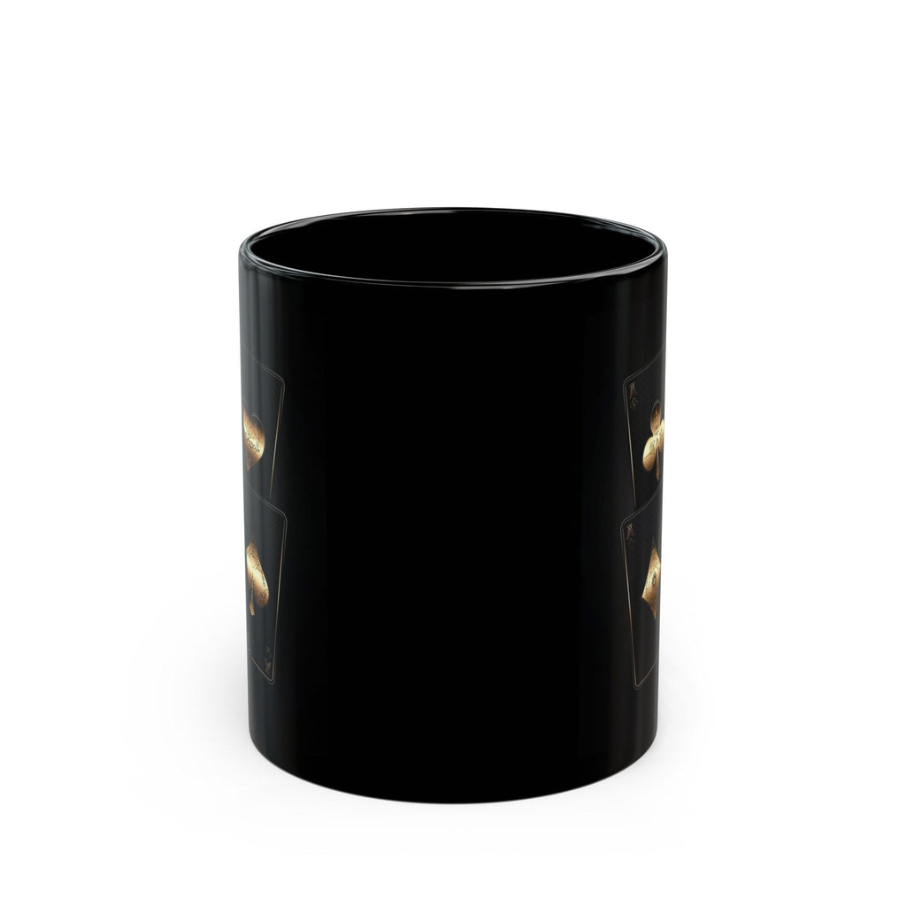 Gold Playing Cards design Mug | Black Ceramic Mug