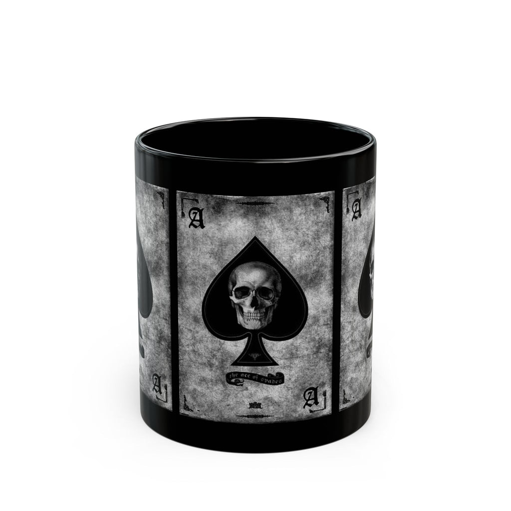 Skull Ace of Spades Mug | Black Ceramic Coffee Cup