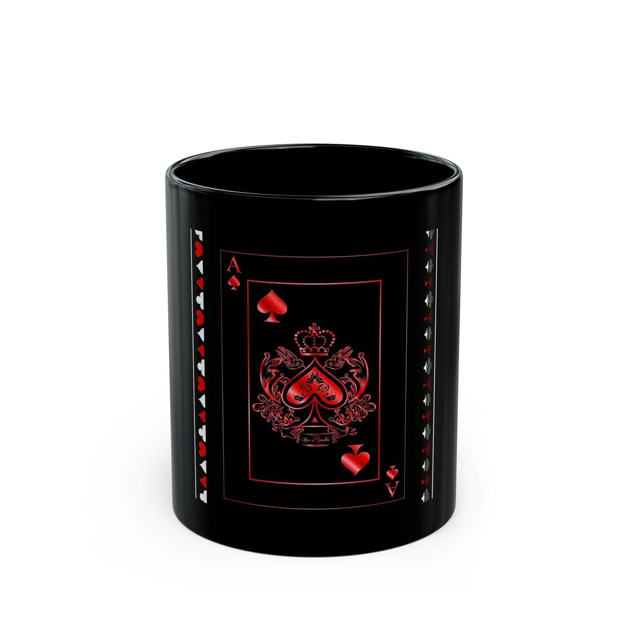 Ace of Spades Black Ceramic Mug — Gothic Playing Card Design (11oz/15oz)