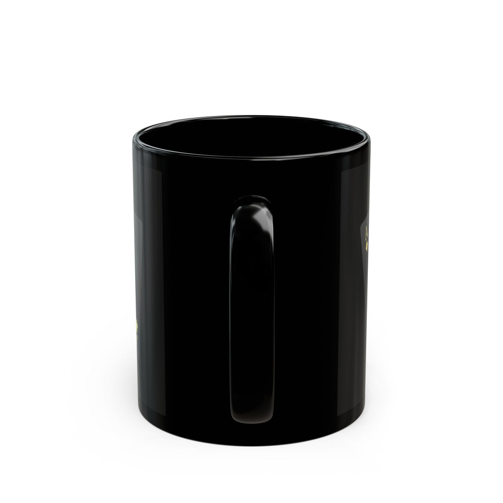 Gold Ace Playing Cards Mug | Black Ceramic Coffee Cup