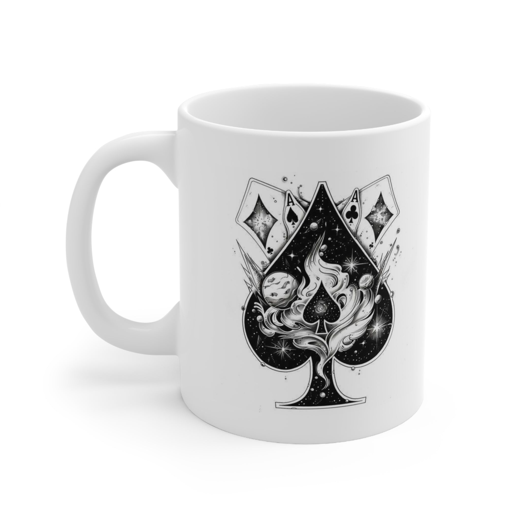 Cosmic Spade Illustration Mug | Ceramic Coffee Cup