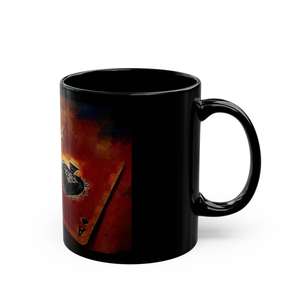 Royal Flush Playing Cards mug | Black Ceramic Mug, Poker Ace Heart Design