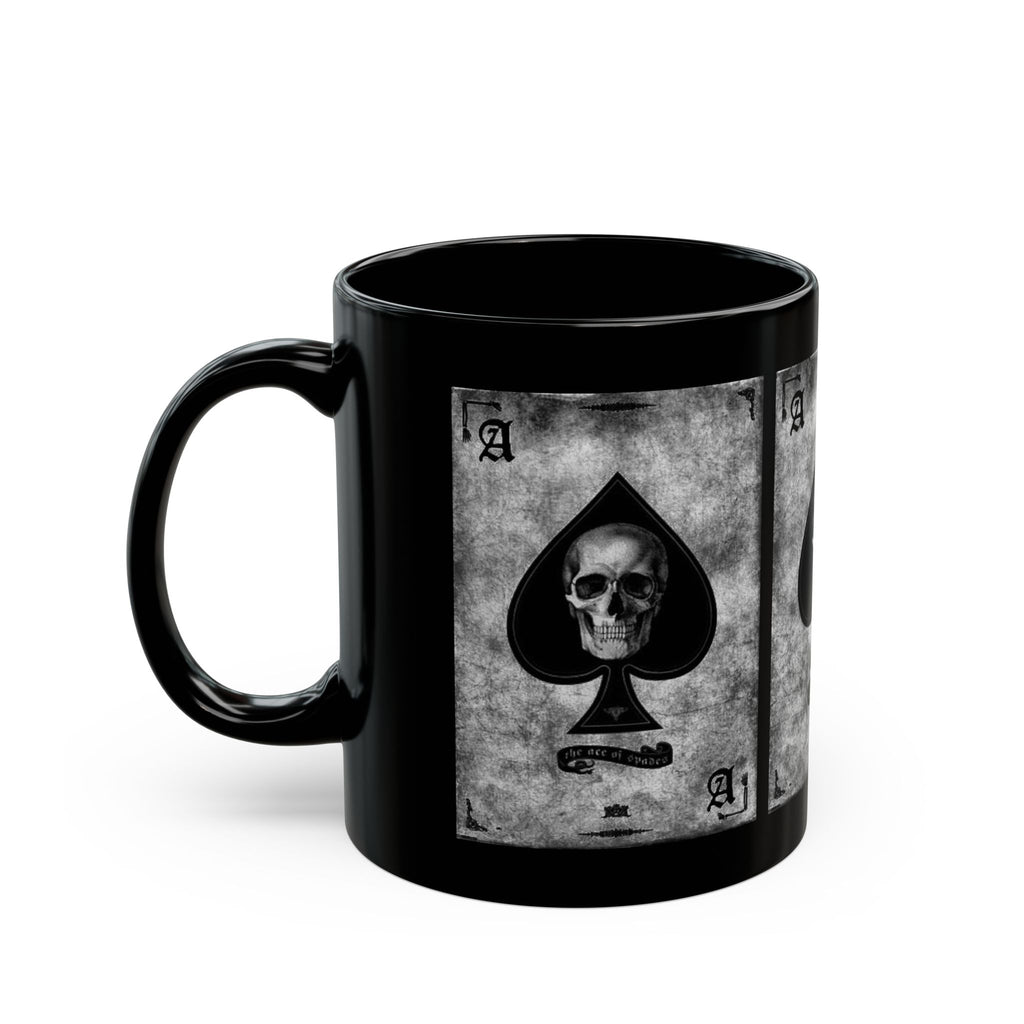 Skull Ace of Spades Mug | Black Ceramic Coffee Cup