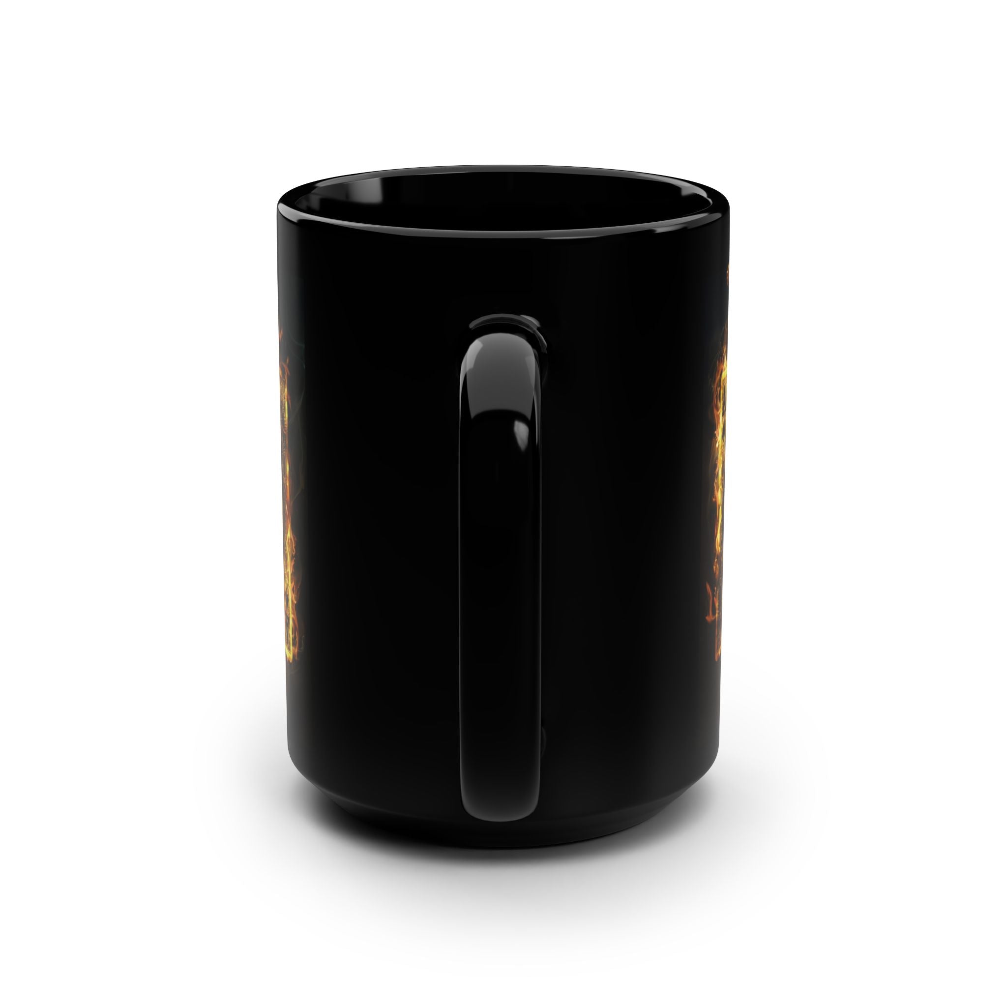 Flaming Ace of Spades Mug — 15oz Black Ceramic