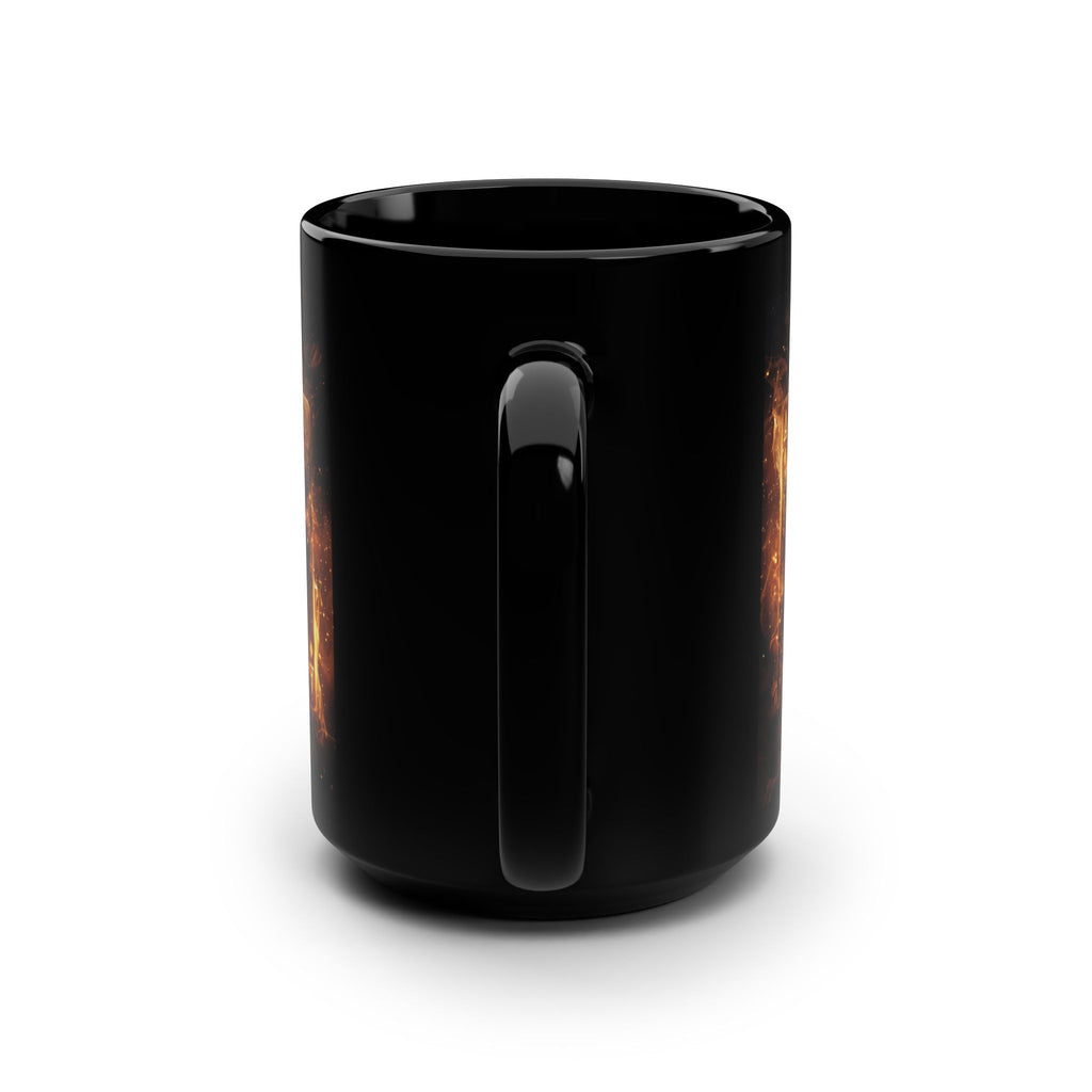Ace of Spades Black 15oz Mug — Fiery Poker Card Coffee Cup