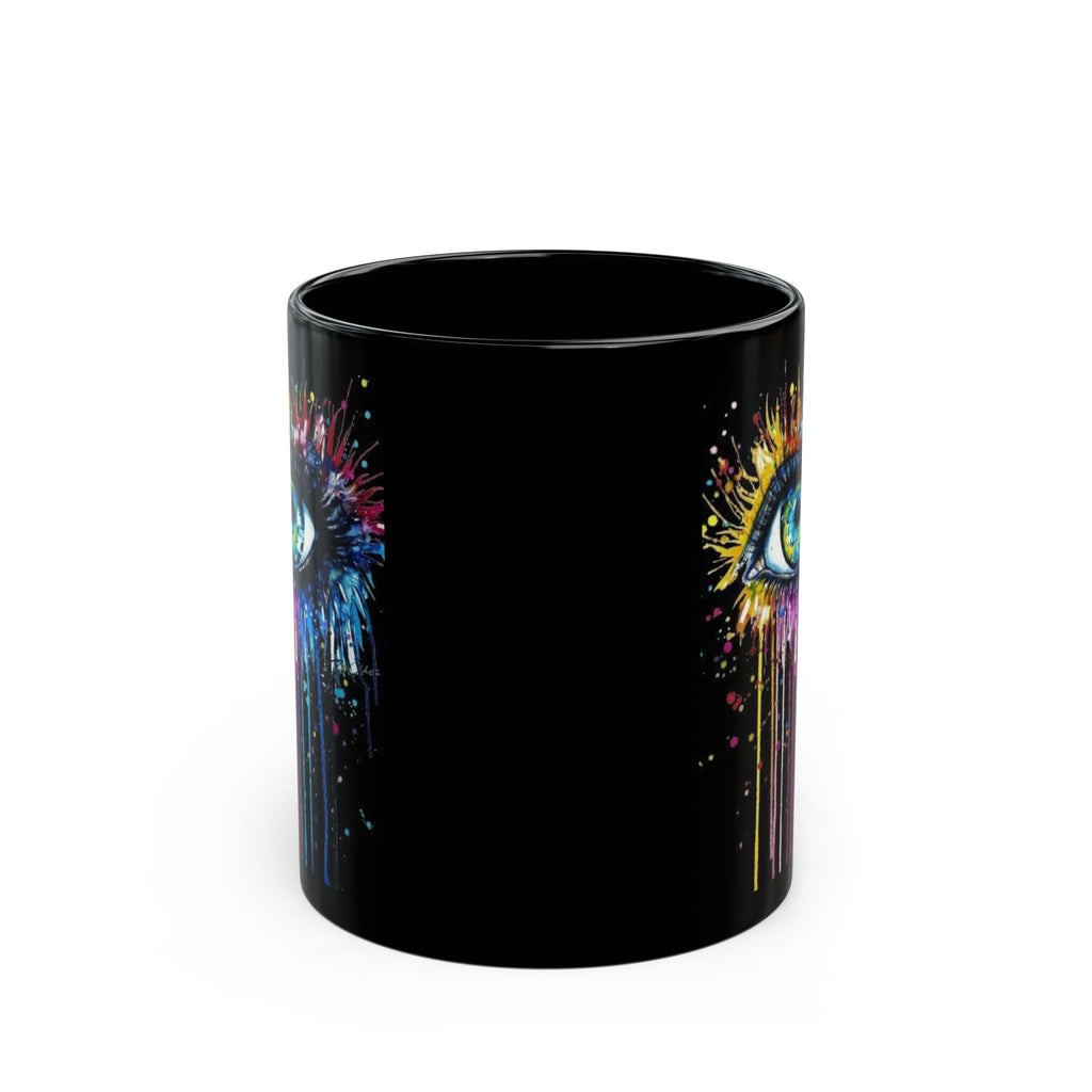 Paint Drip Eye mug | Black Ceramic Mug