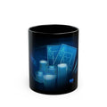 Neon Poker Chips and Cards Mug | Black Ceramic Coffee Cup