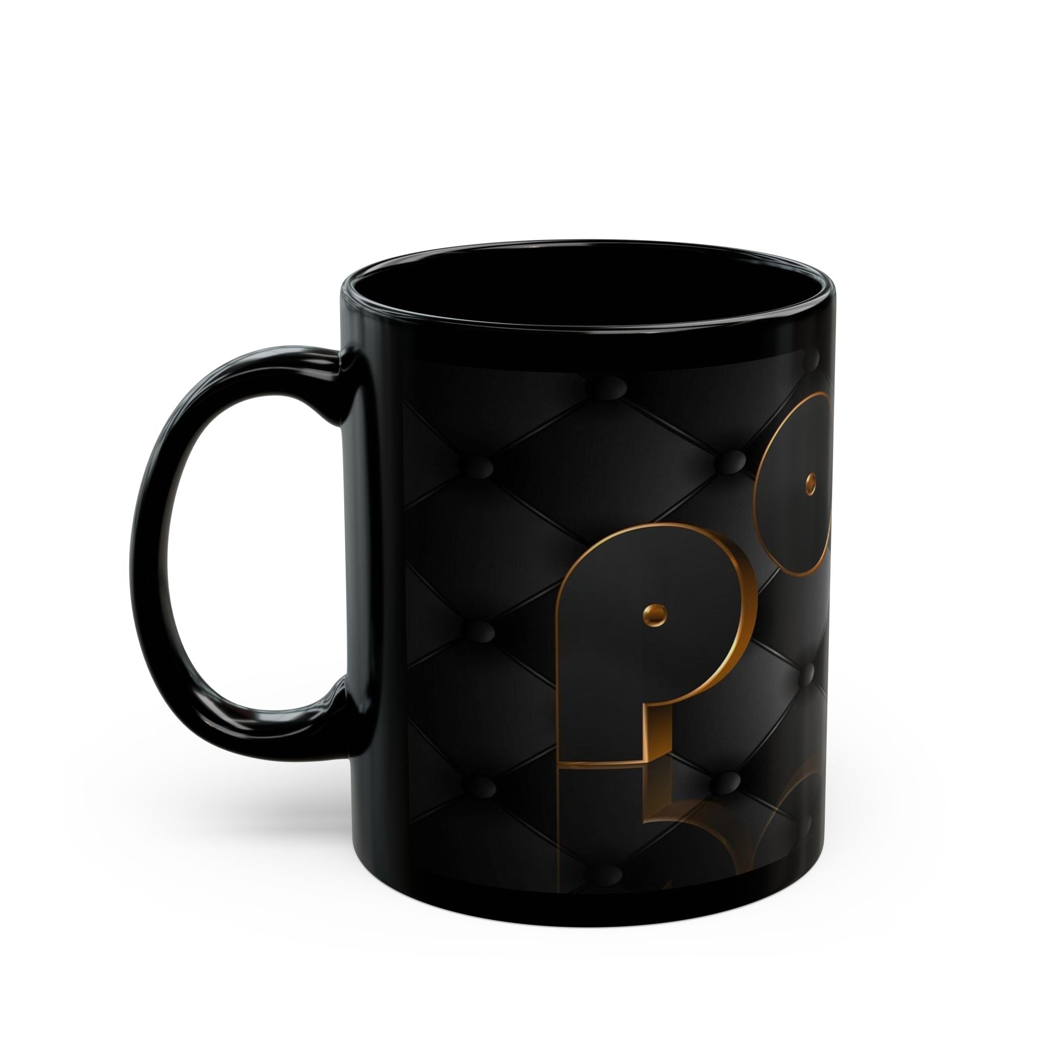 Gold 3D Luxe Letters Black Mug | 11oz 15oz