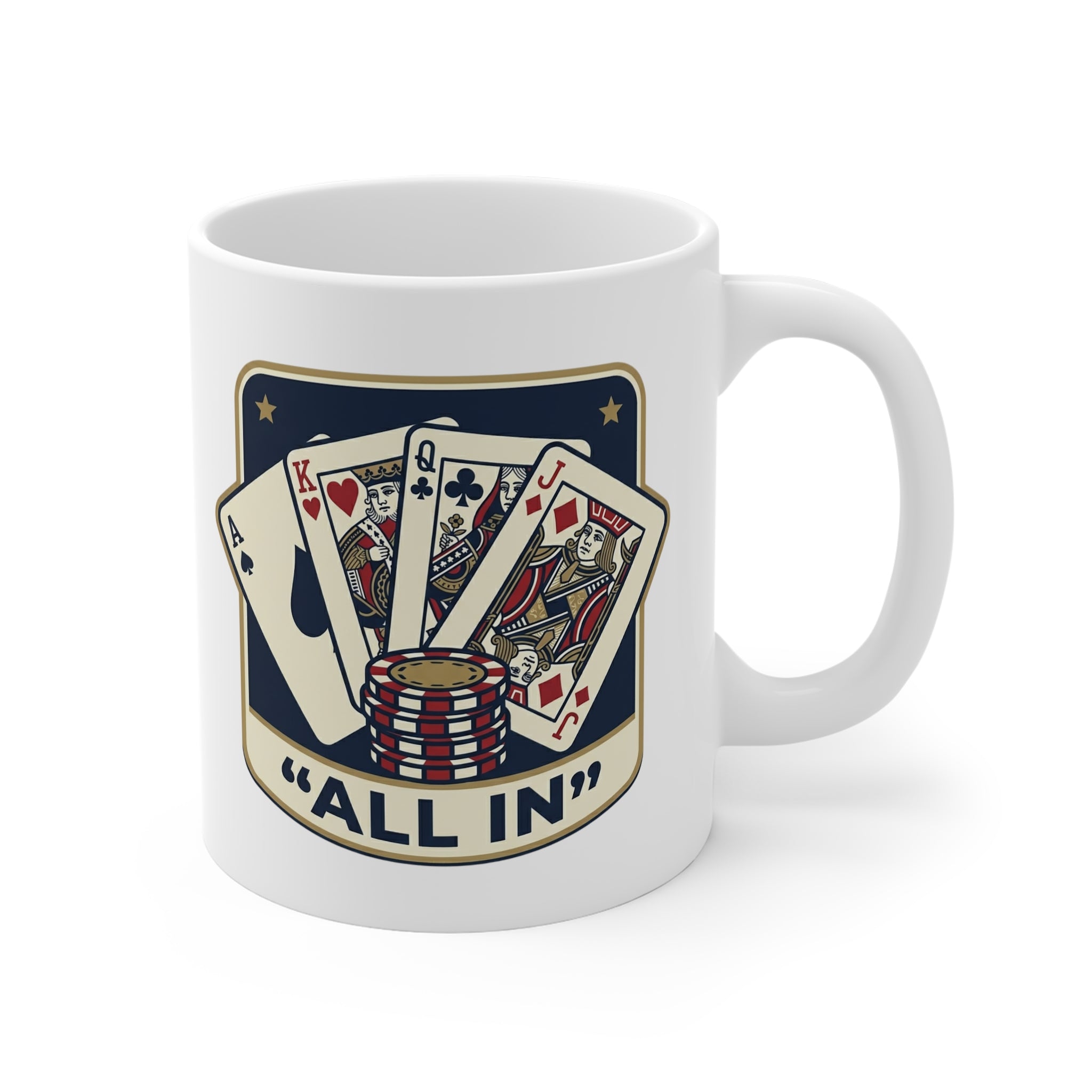 All In Poker Mug – Playing Cards & Chips Coffee Cup