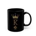 Gold Glitter King of Spades Mug | Black Ceramic Coffee Cup