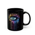 Paint Drip Eye mug | Black Ceramic Mug
