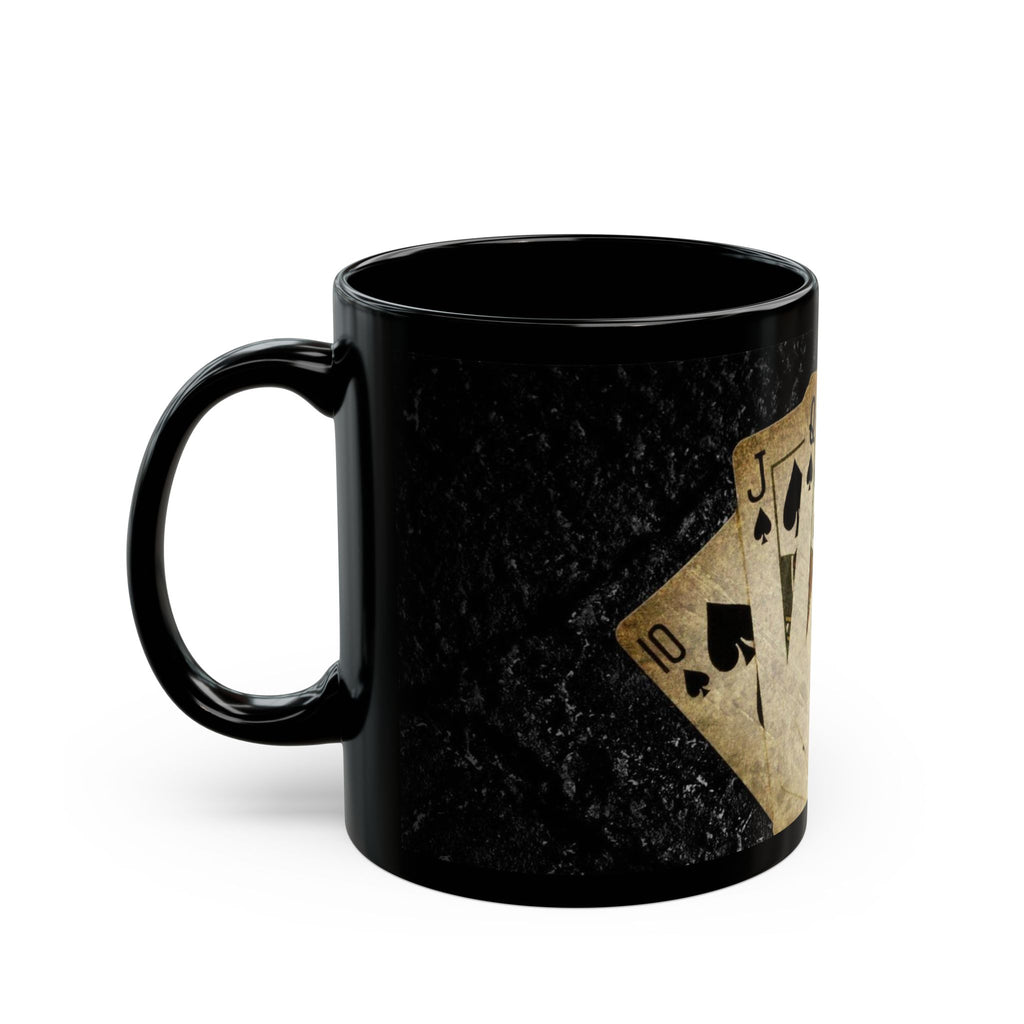Vintage Bicycle Playing Cards Royal Flush mug | Black Coffee Mug