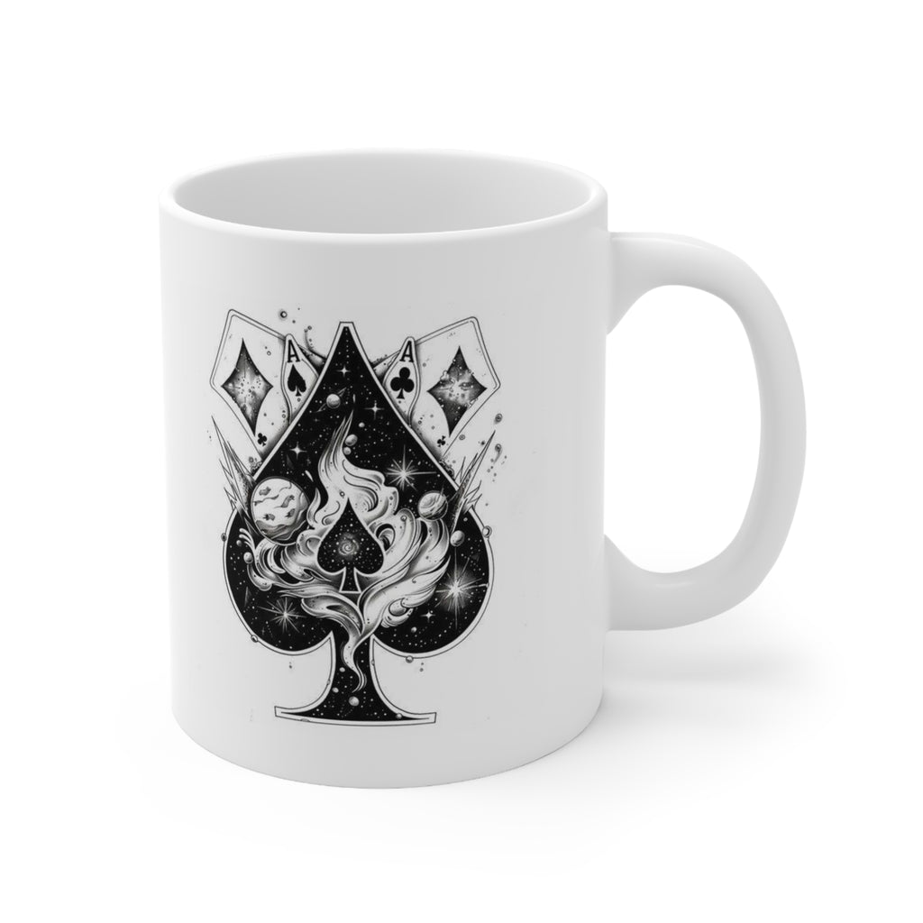 Cosmic Spade Illustration Mug | Ceramic Coffee Cup