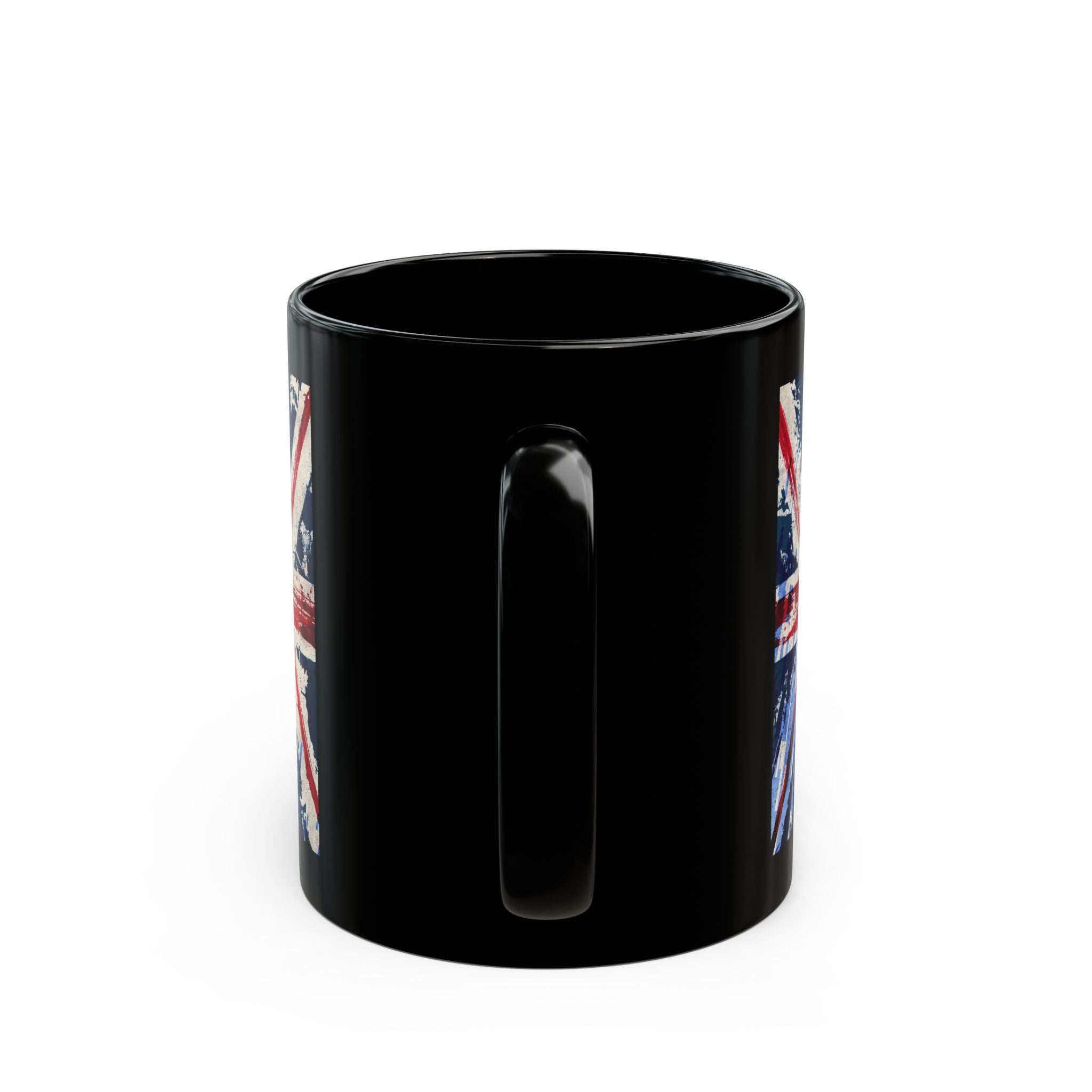 Distressed Union Jack Flag Mug | Black Ceramic Mug