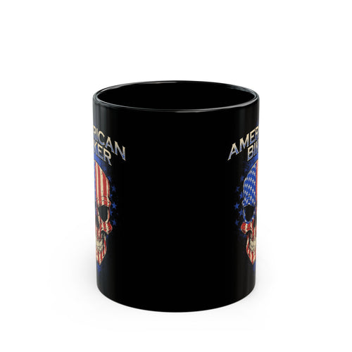 American Biker Skull Mug | Black Ceramic Coffee Cup
