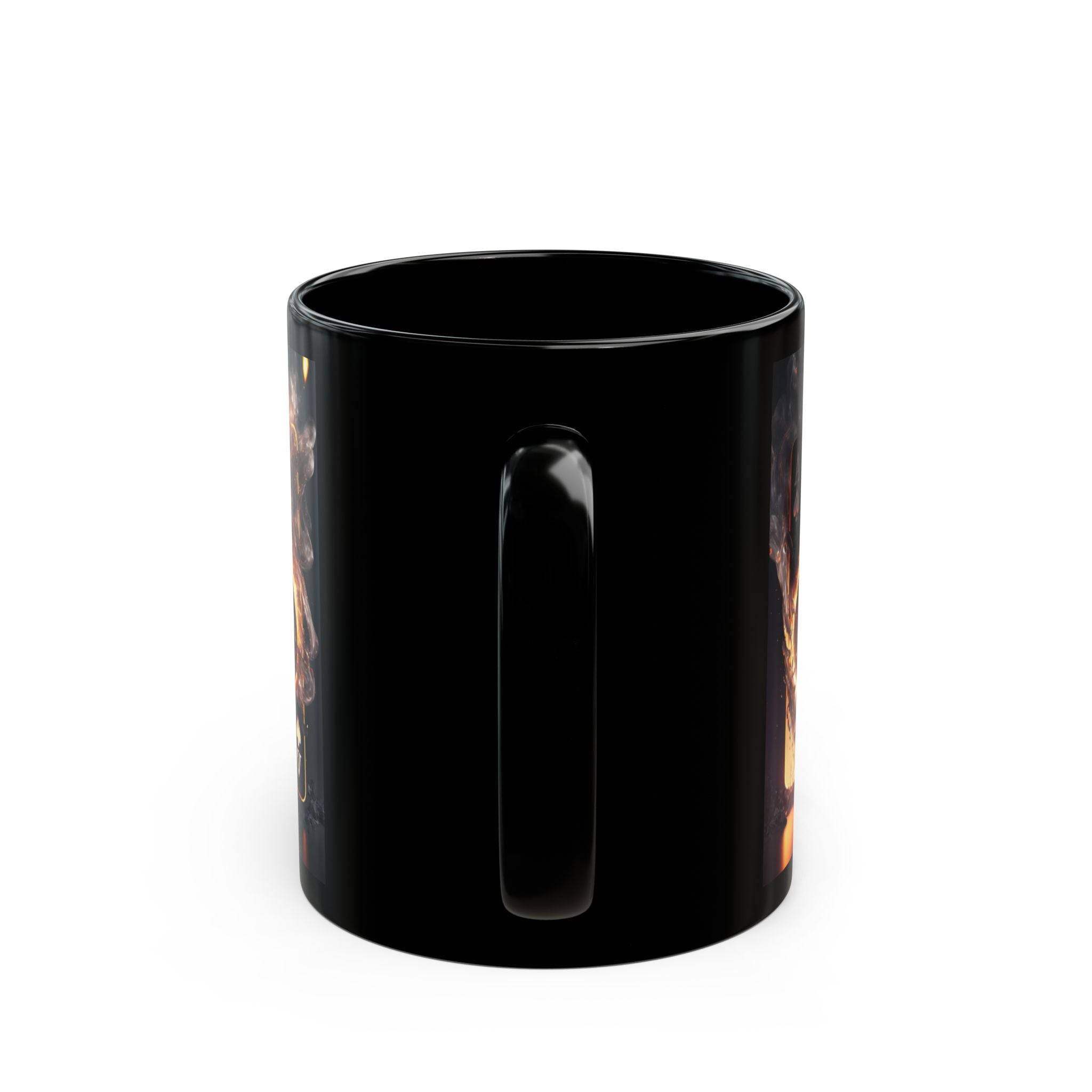 Burning Ace of Spades Mug | Black Ceramic Coffee Cup